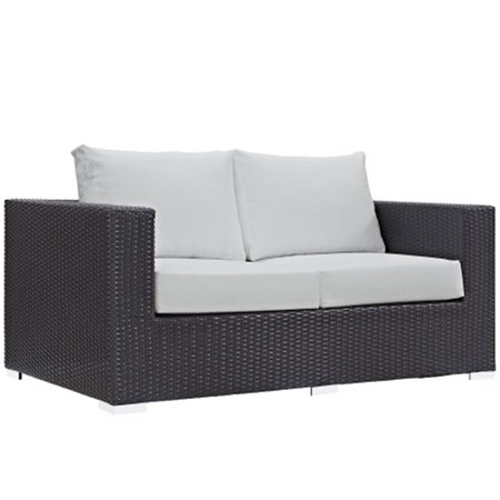 EAST END IMPORTS Convene Outdoor Patio Loveseat- Espresso White EEI-1907-EXP-WHI